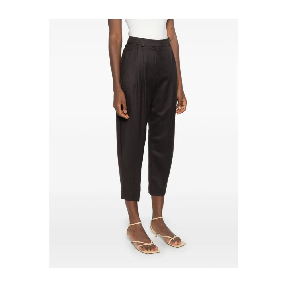 Stella Mccartney Iconische cropbroek van biologische wol Brown Dames