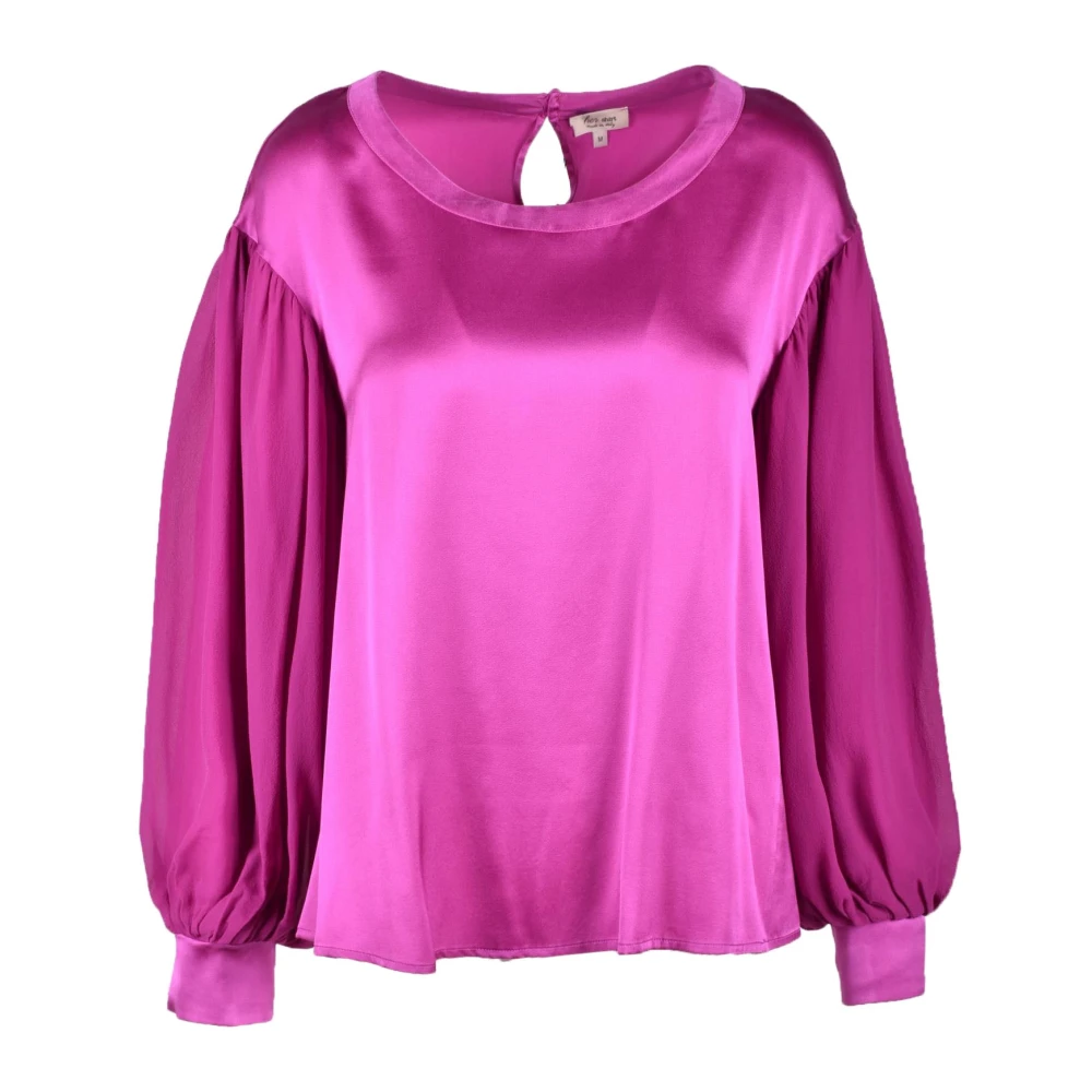 Her Shirt Zijde Blend Blouse Purple Dames