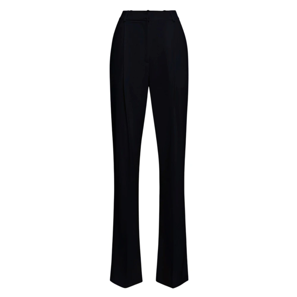 Elisabetta Franchi Wijde broek met brede plooien Black Dames