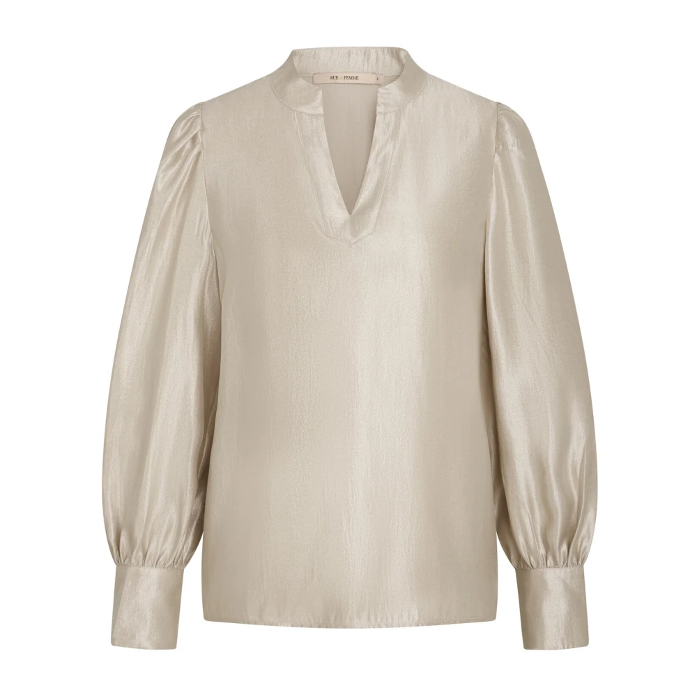 RUE de Femme Elegante Blouse met Gerimpelde Mouwen Yellow Dames