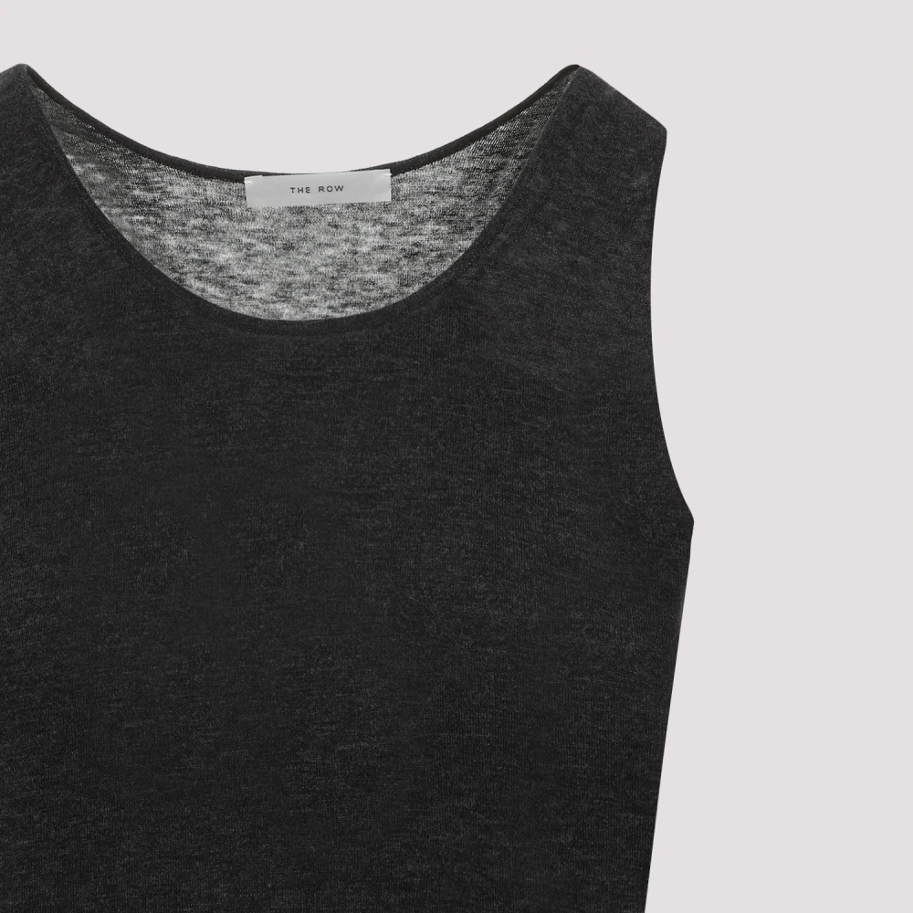 The Row Donkergrijs Melange Farissa Jurk Black Dames