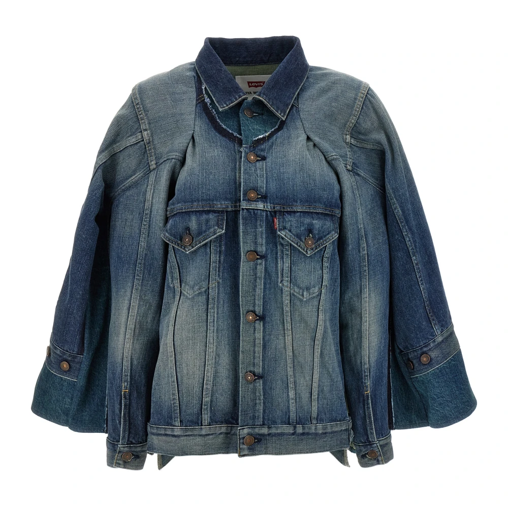 Junya Watanabe Blue Denim Jackets, Female, Xs, Stonewashed Patchwork Denim Jacket
