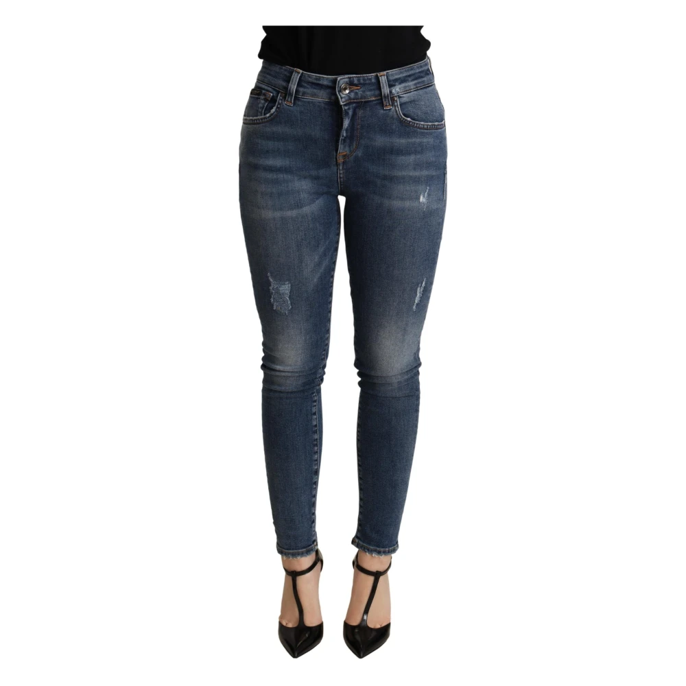 Dolce & Gabbana Women's Blue Skinny Jeans,, Elegant Mid Waist Skinny Jeans 3XS