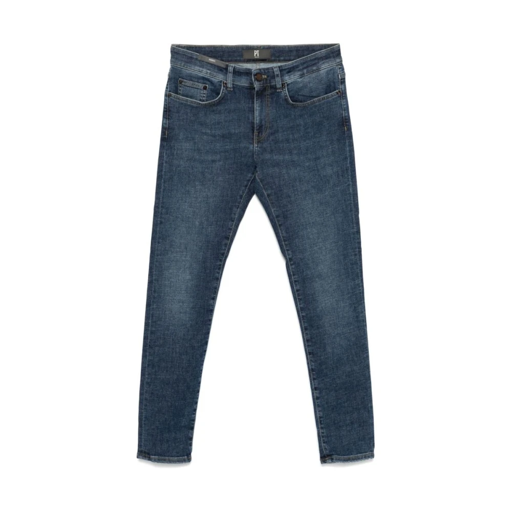 Pt01 Indigo Blue Skinny Cut Denim Jeans Blue Heren