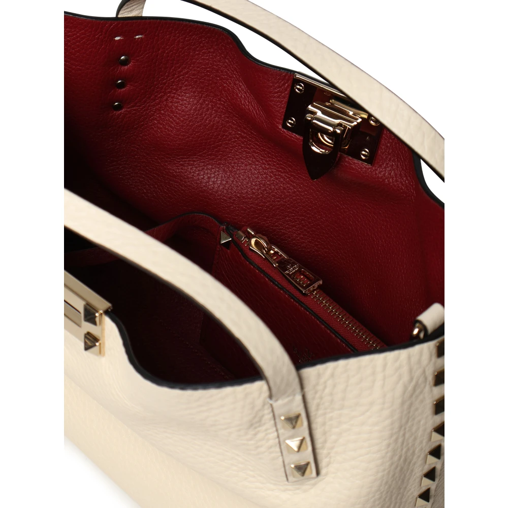 Valentino Garavani Witte Rockstud tassen met haaksluiting White Dames