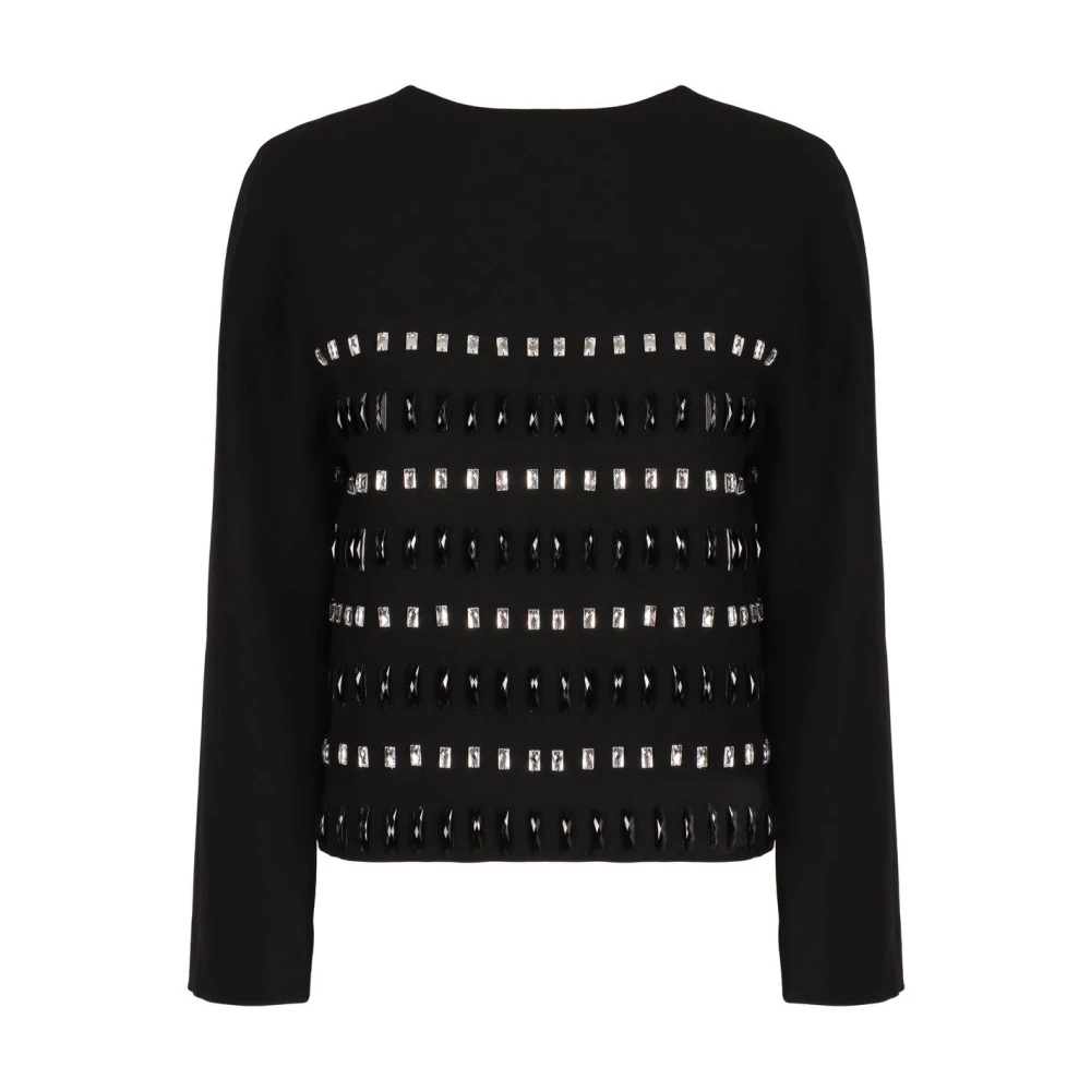 Max Mara Studio Femme Noir Blouses Et Chemises, Taille: 36 Fr Manto Crêpe De Chine Jacket