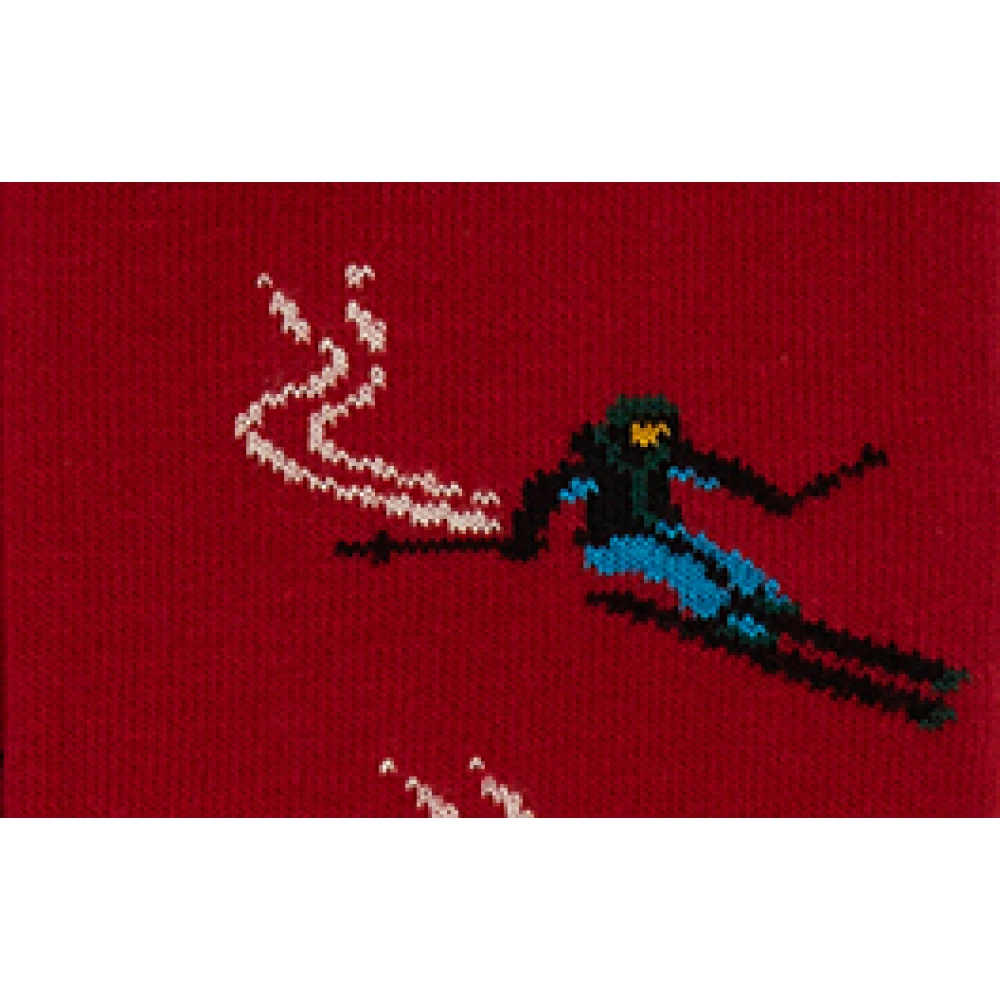 Gallo Rode Katoenen Ski Motief Lange Sokken Multicolor Dames