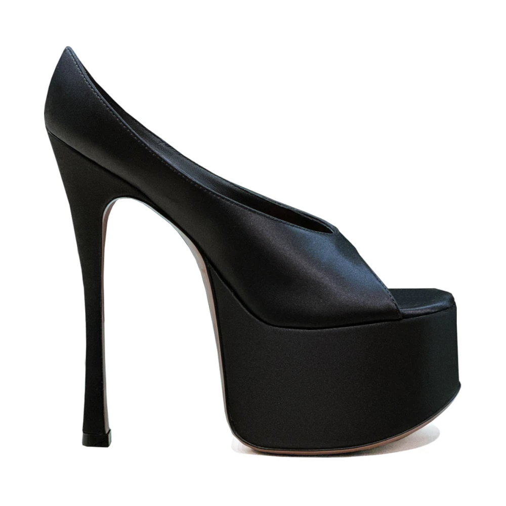 Amina Muaddi Women's Black Leather Mules