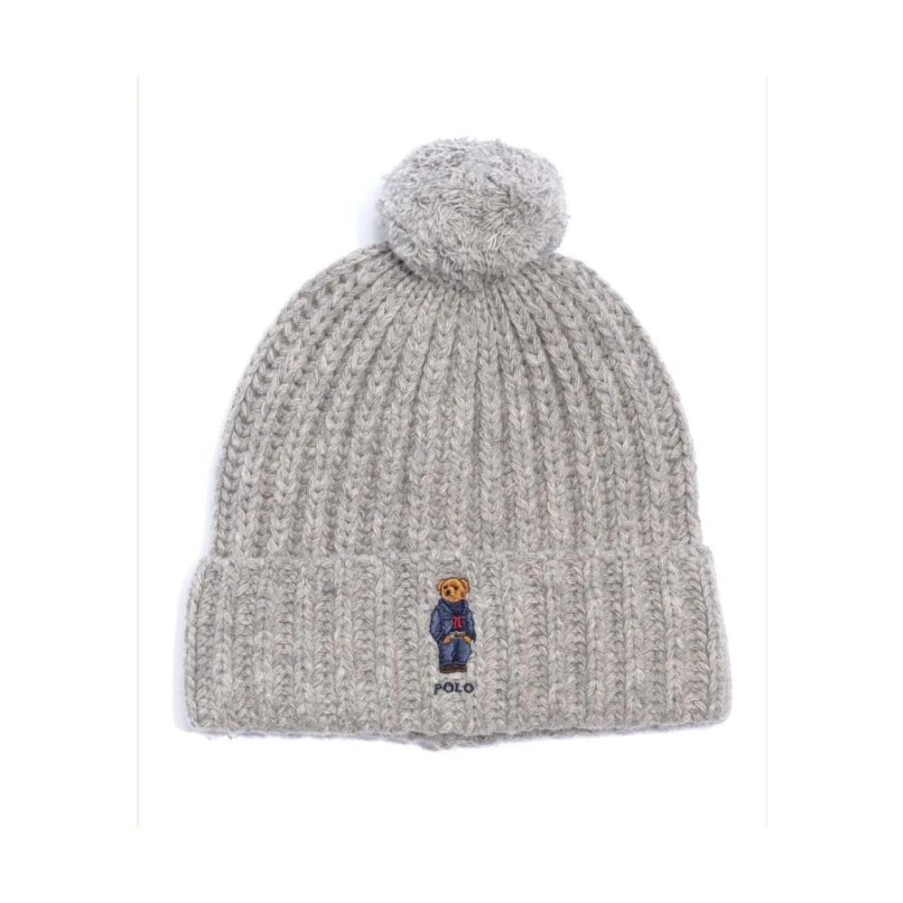 Ralph Lauren Polo Bear Beanie LUE GRÅ Gray Dames