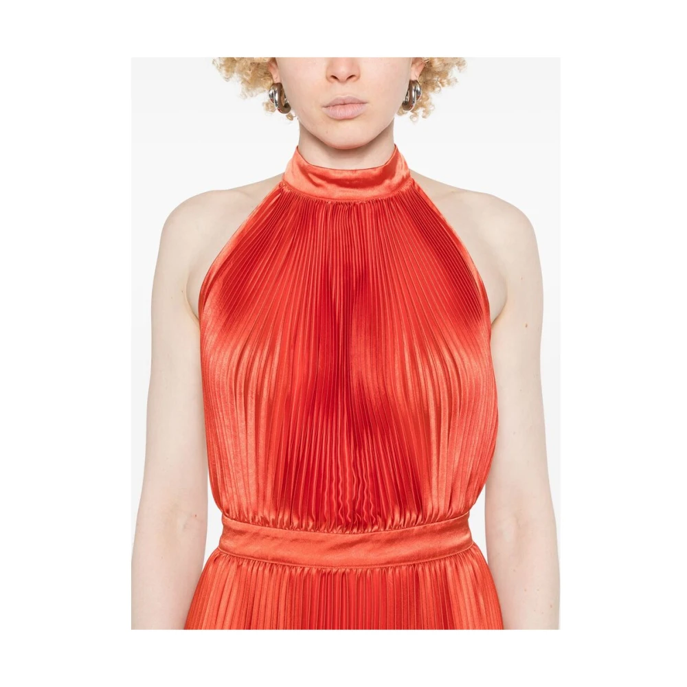 L'idée Wortel Oranje Halternek Jurk met Open Rug Orange Dames