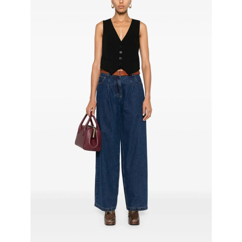 Forte Blauwe Denim Jeans met Riem Blue Dames