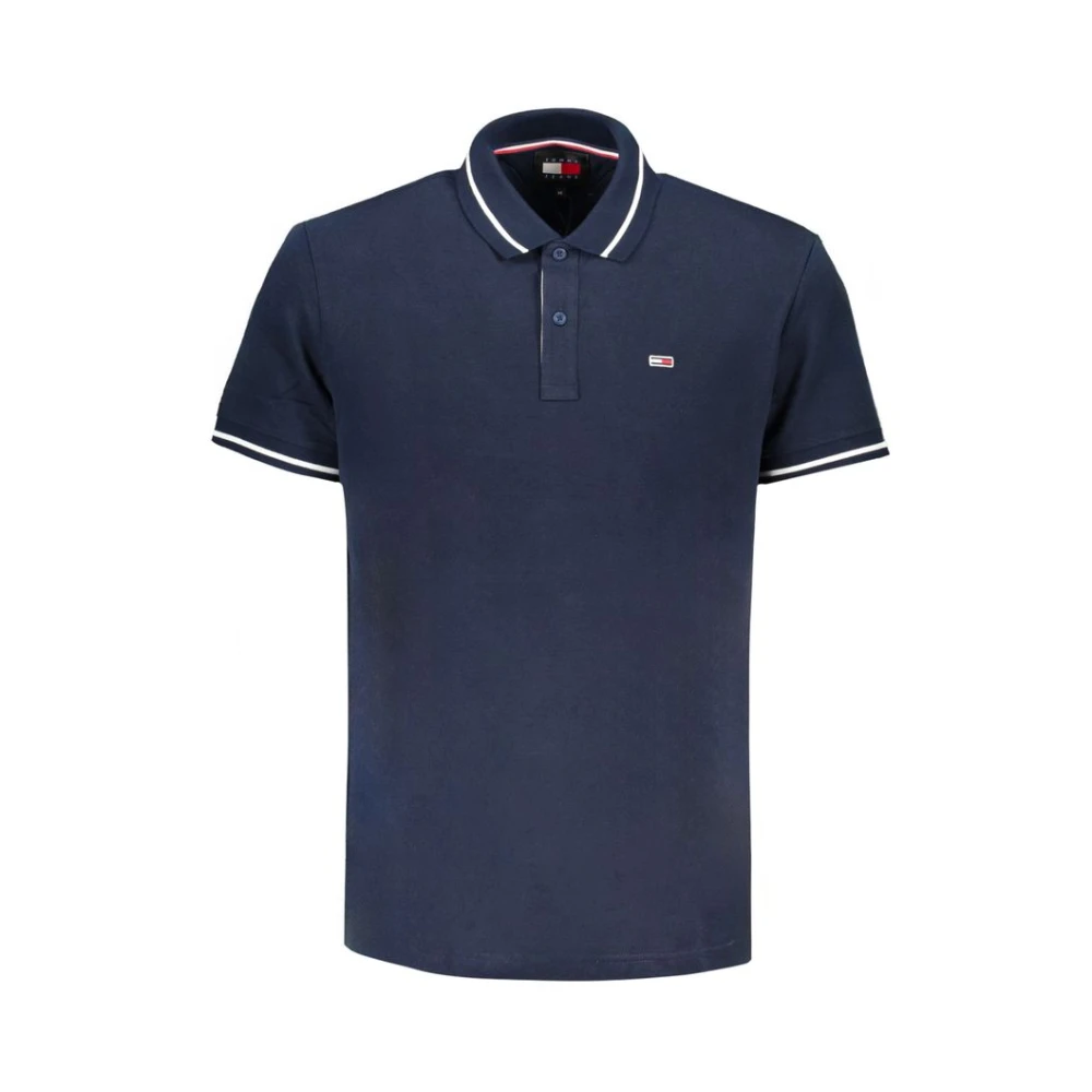 Tommy Hilfiger Blauw Katoenen Poloshirt met korte mouwen Blue Heren