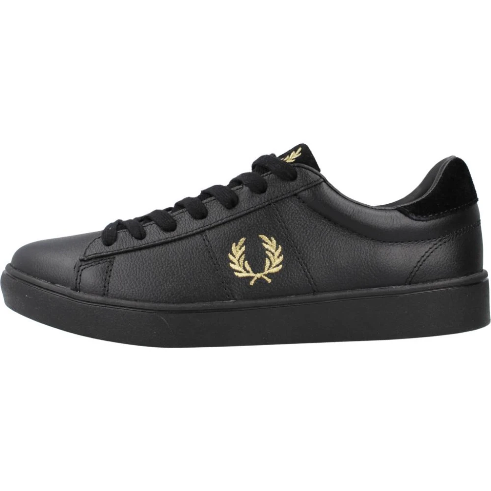 Fred Perry Tumbled Leather Sneakers Black, Herr
