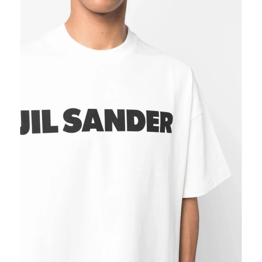 Jil Sander Porcelain Logo T-shirt White Heren