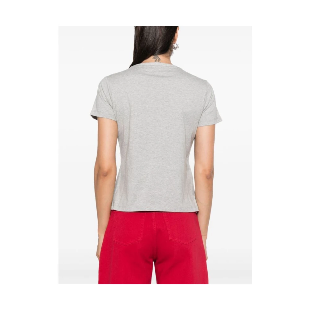 pinko Love Birds Crystal T-shirt Gray Dames