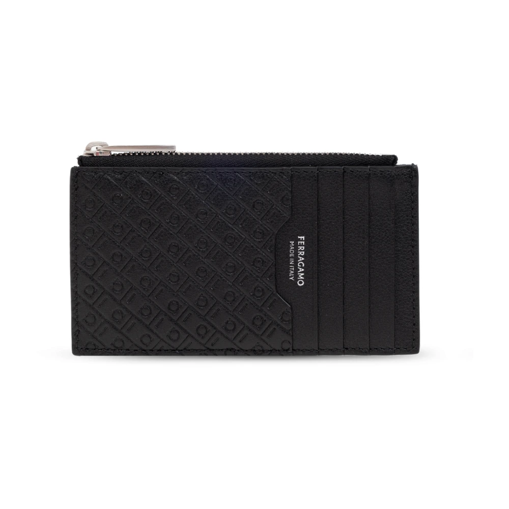Salvatore Ferragamo Leren kaarthouder Black Heren