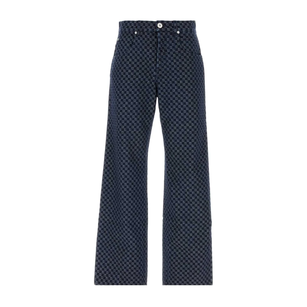 Balmain Broderade wide-leg denim jeans Blue, Herr