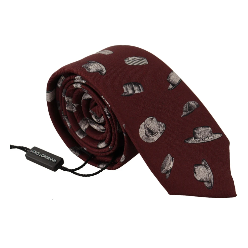 Dolce & Gabbana Maroon Zijden Formele Stropdas Red Heren
