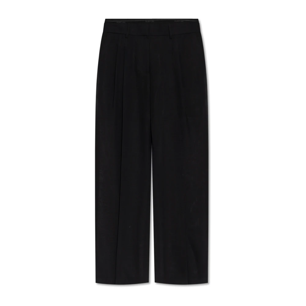 Helmut Lang Zwarte Geplooide Wollen Broek Black Dames