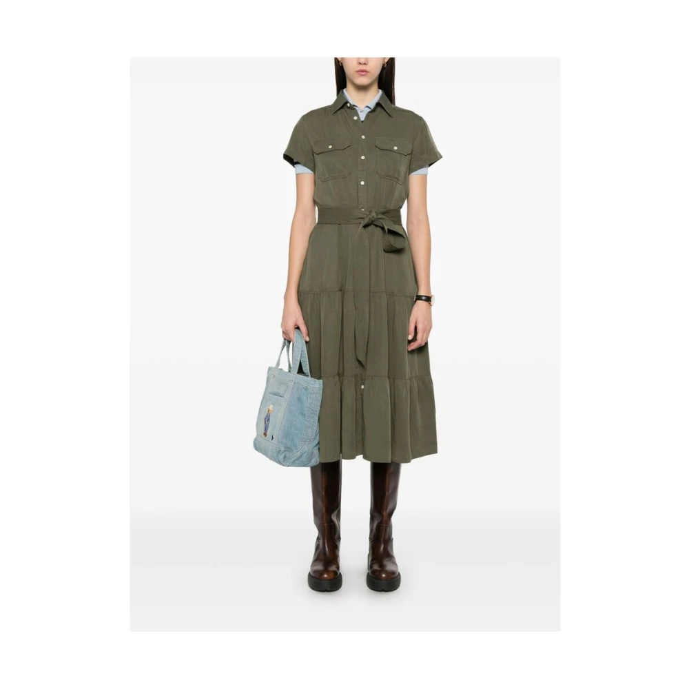 Ralph Lauren Gelaagde Overhemdjurk Green Dames