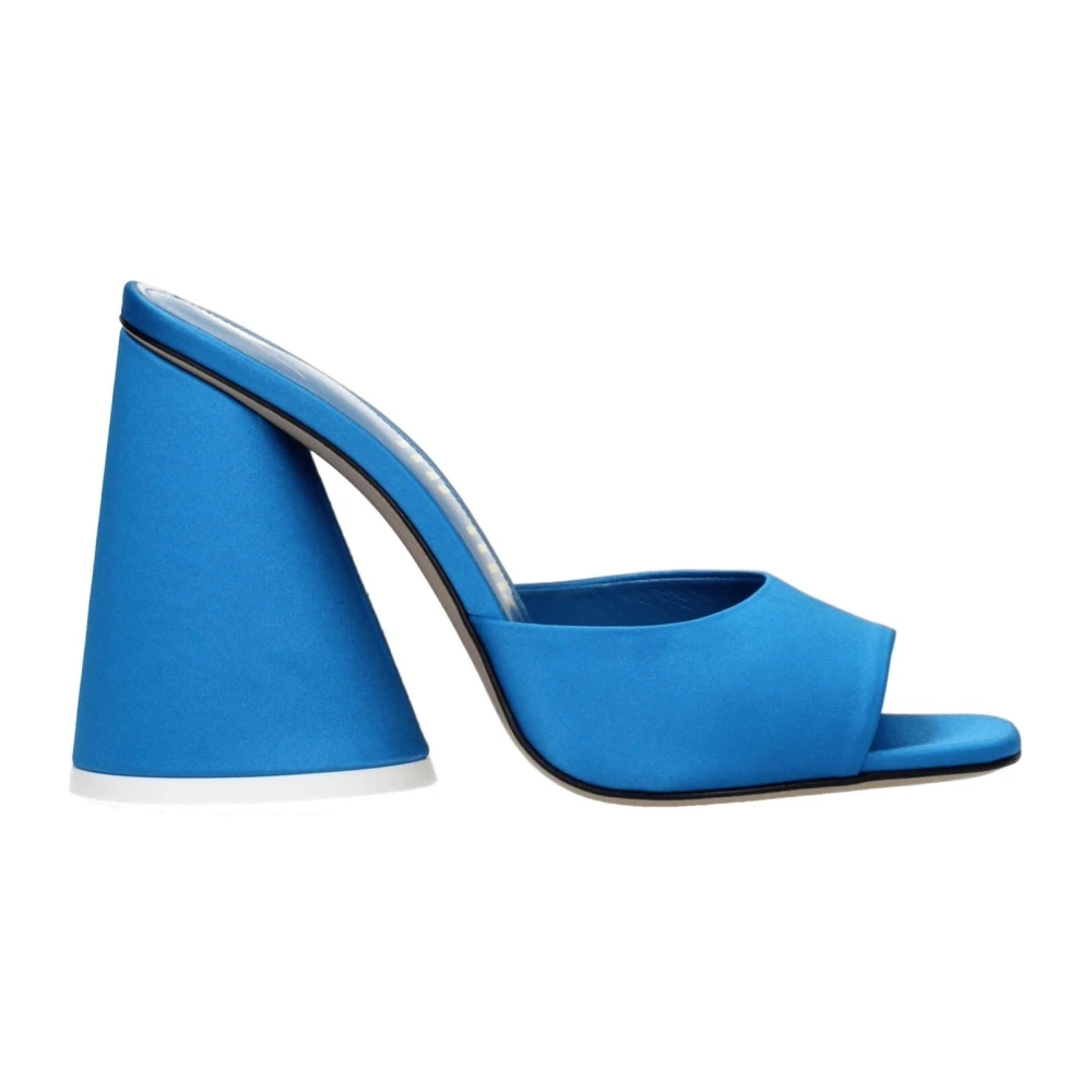 The Attico Satin Platform Sandals - Female - Heeled Mules - Blue - 4 Uk - Shoes