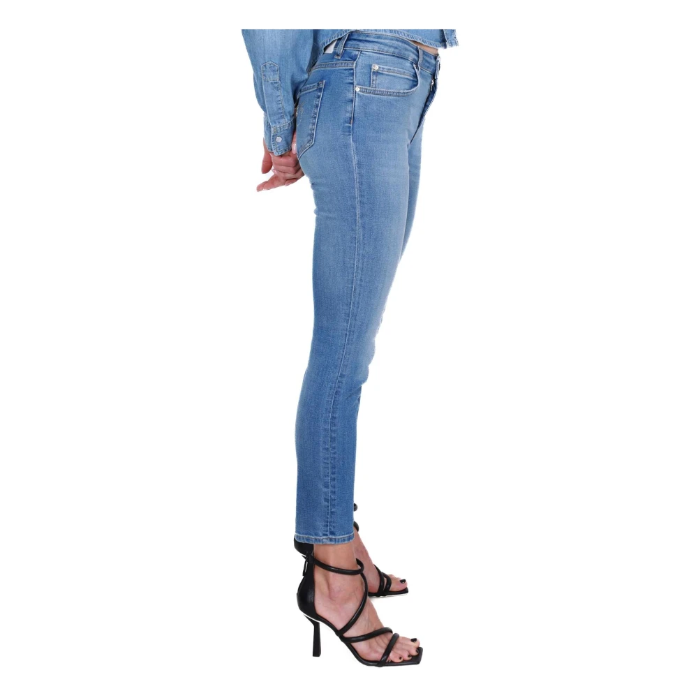 pinko Hoge Taille Skinny Denim Jeans Blauw Blue Dames