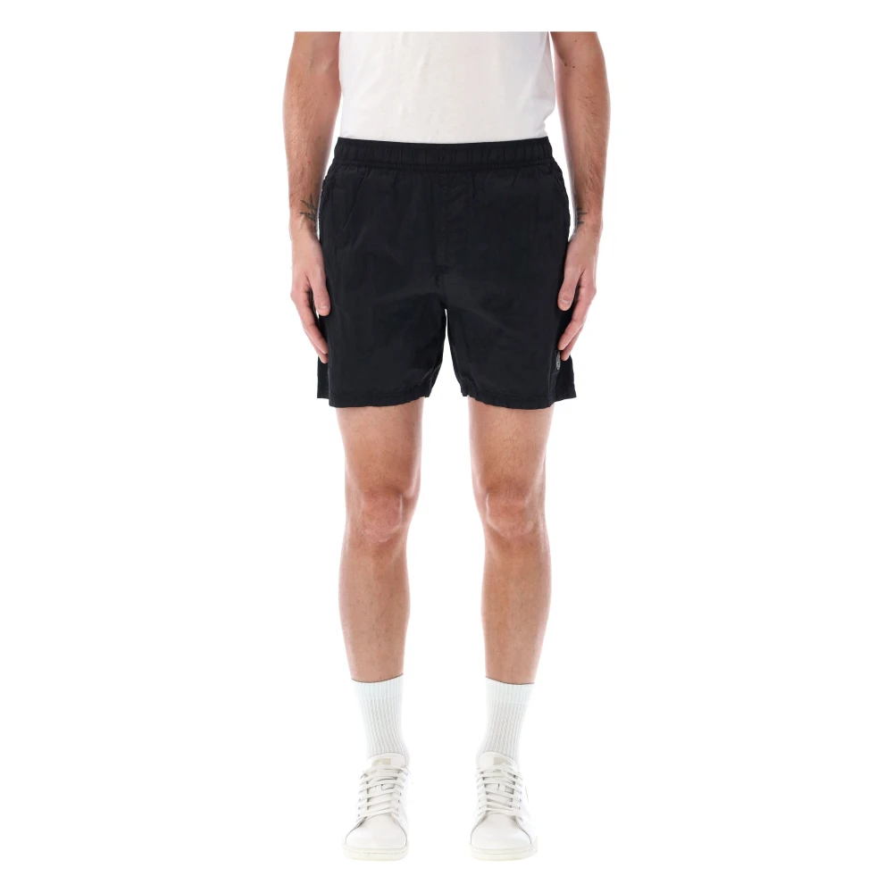 Stone Island Metalen Nylon Shorts Black Heren