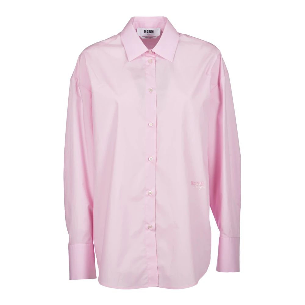 Msgm Geborduurd Roze Overhemd van Pink Dames