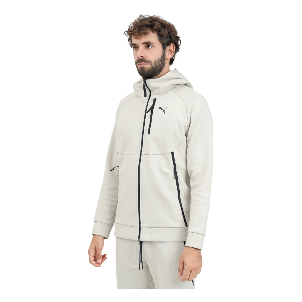 Puma Tech Hoodie Zip Sweater Gray Heren