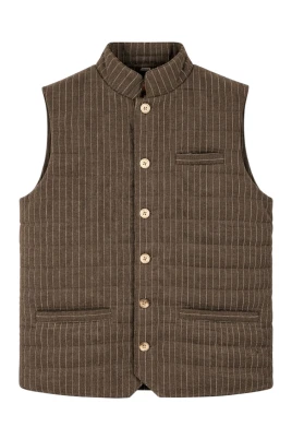 Randig väst i ull och polyester