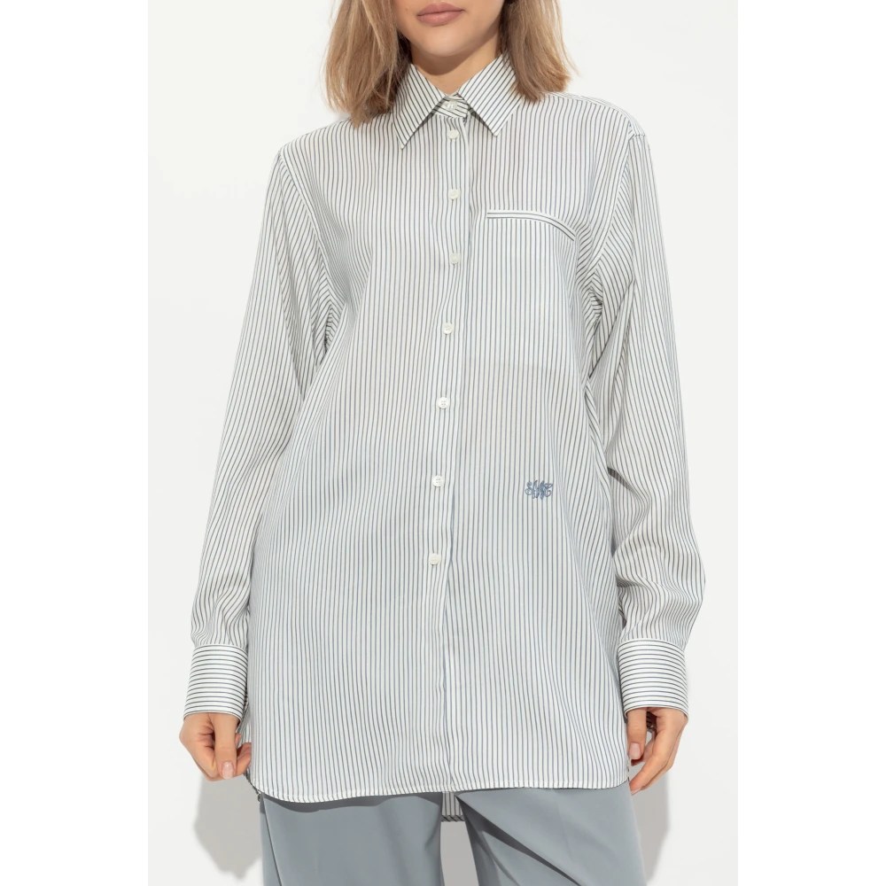 Stella Mccartney Zijden shirt met zak White Dames