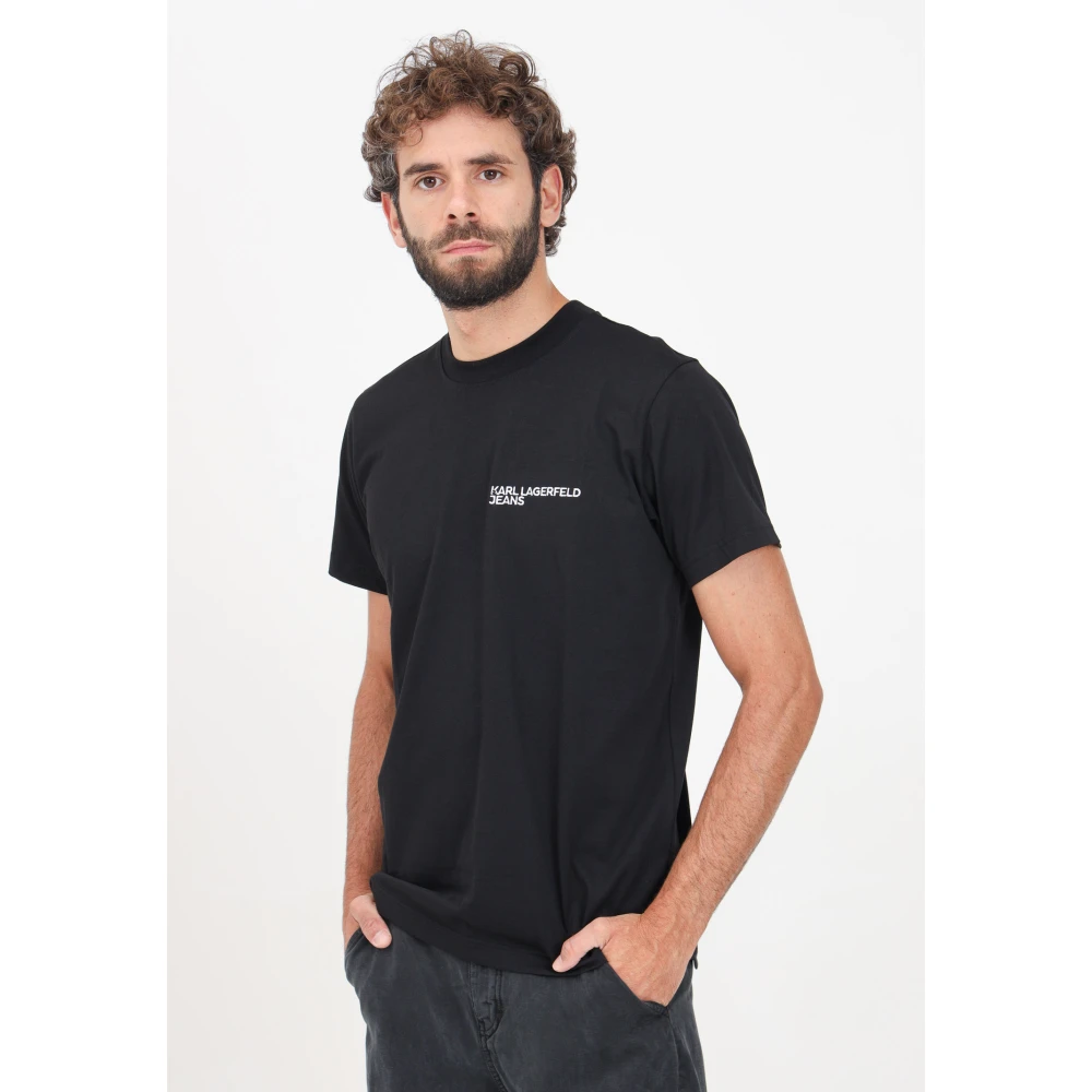 Karl Lagerfeld Zwarte korte mouw T-shirt Casual Herfst Winter Black Heren