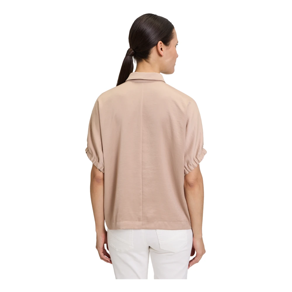 Betty & Co Elegante Blouse met Kraag Beige Dames
