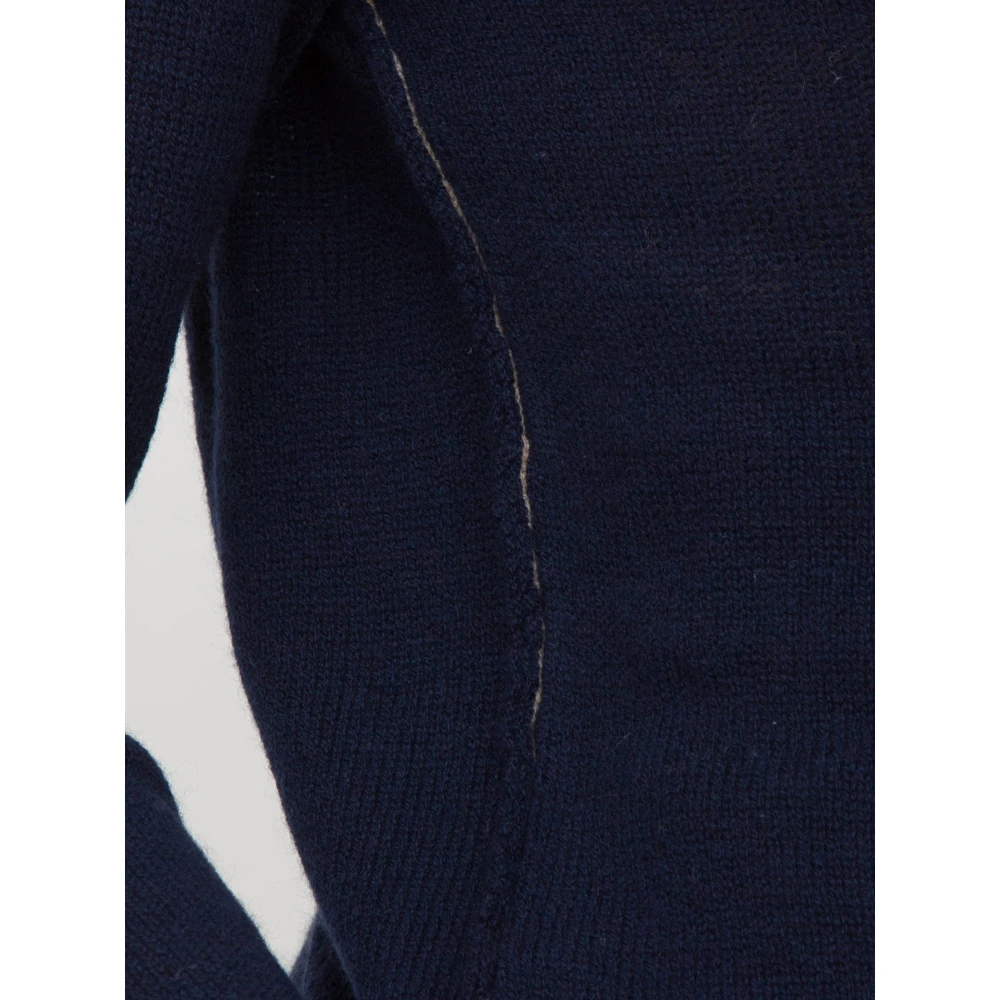 Nenette Blauwe Cashmere Trui Lange Mouw Blue Dames