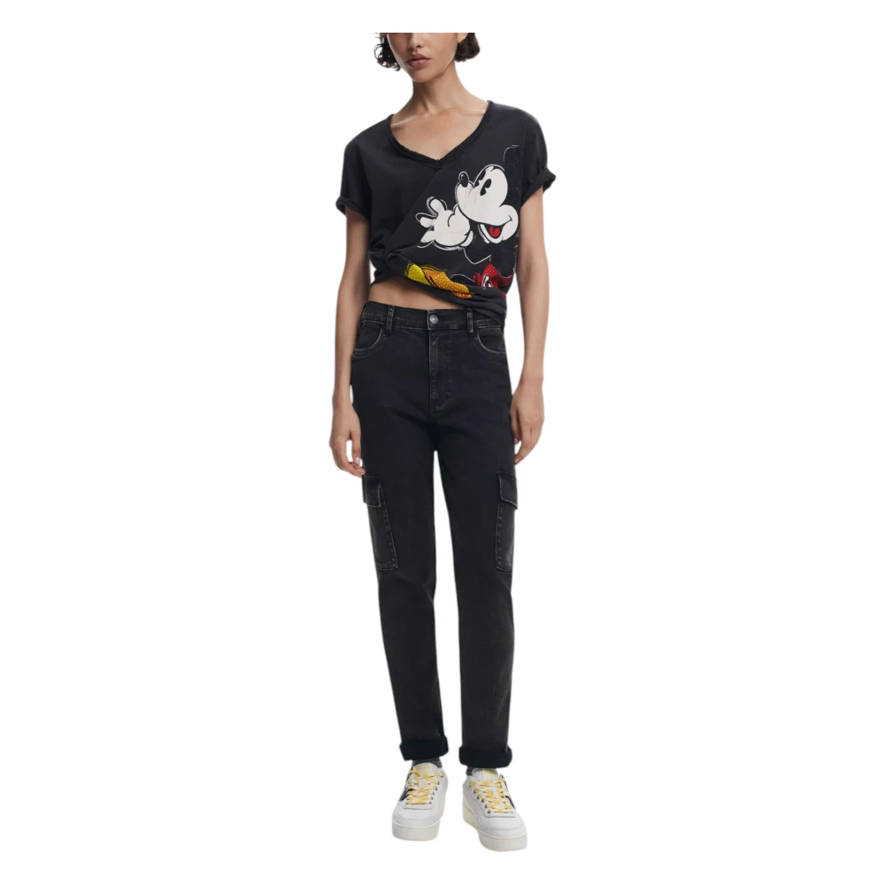 Desigual Katoenen T-shirt met korte mouwen voor dames Black Dames