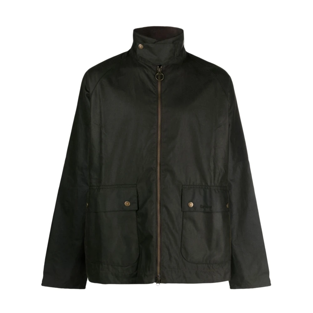 Barbour Groene Katoenen Jas Met Logo Green Heren