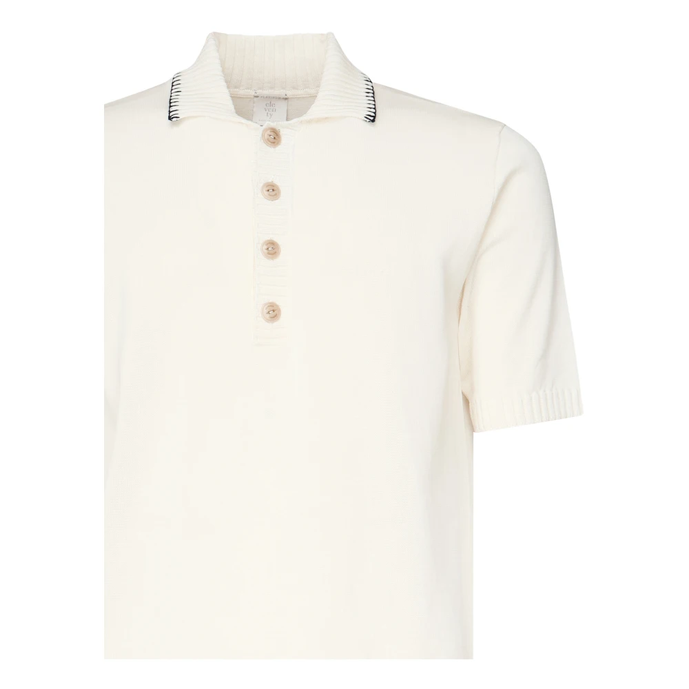 Eleventy Witte wollen T-shirts en polo's White Heren