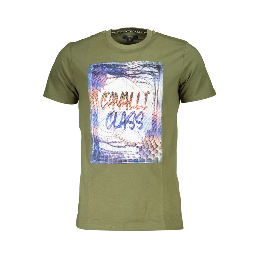 Cavalli Class Verde Cotton Men T-Shirt - M - Image 2