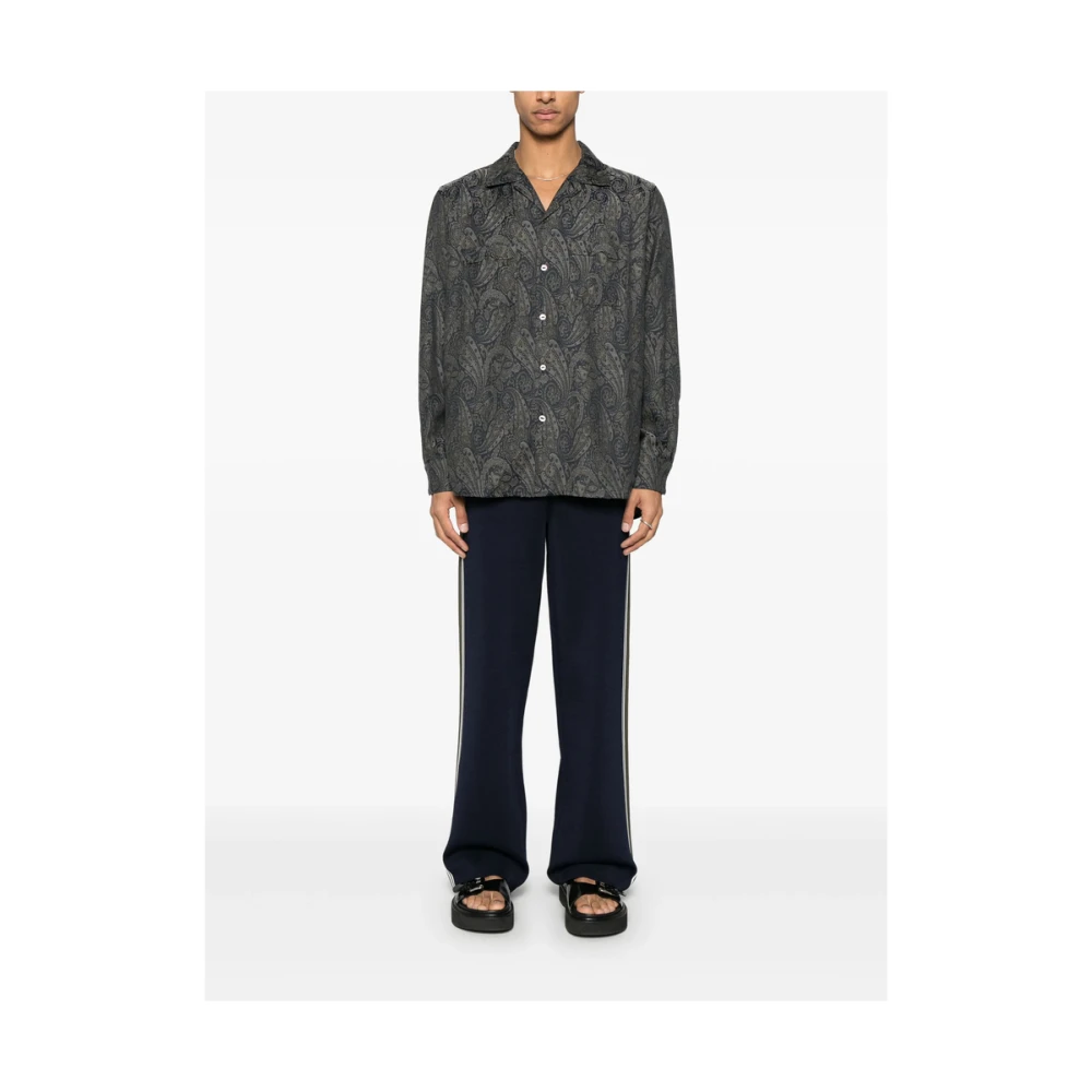 Needles Navy Blue Camp Kraag Shirt Blue Heren
