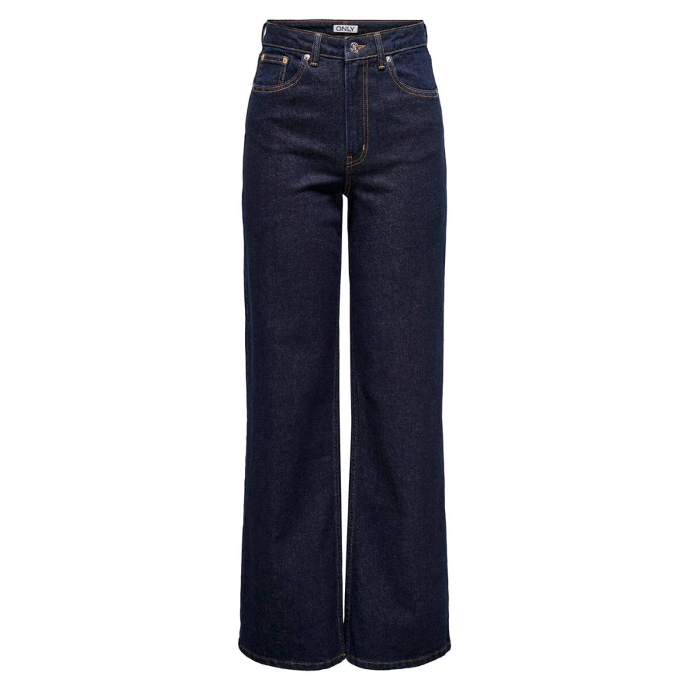 Only Juicy Wide Rinse Denim Jeans Blue Dames