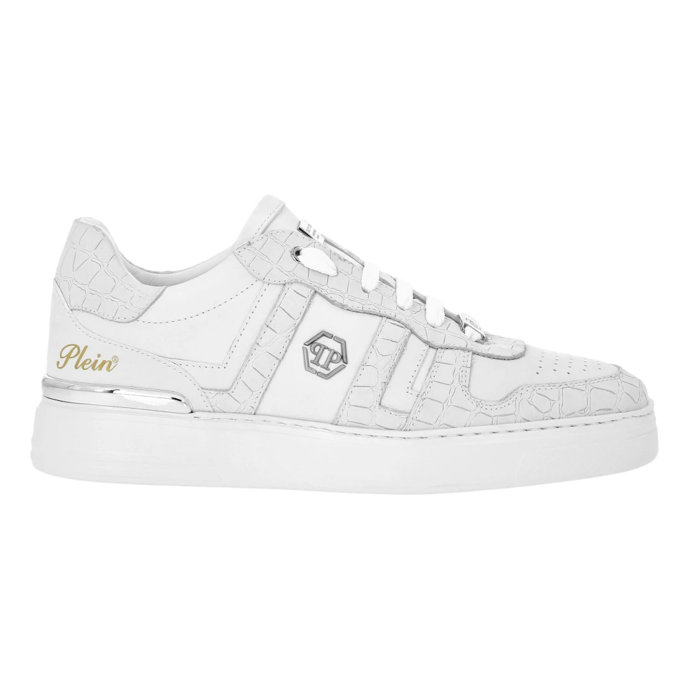 Philipp Plein Nubuck Low Top Sneakers Cocco unisex Schoenen Wit