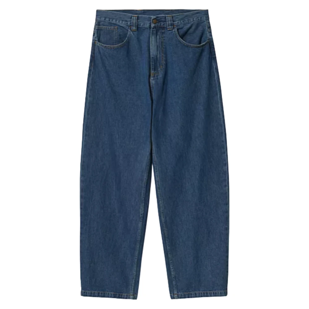 Carhartt WIP Ruimvallende Straight Fit Denim Broek Blauw Blue Dames