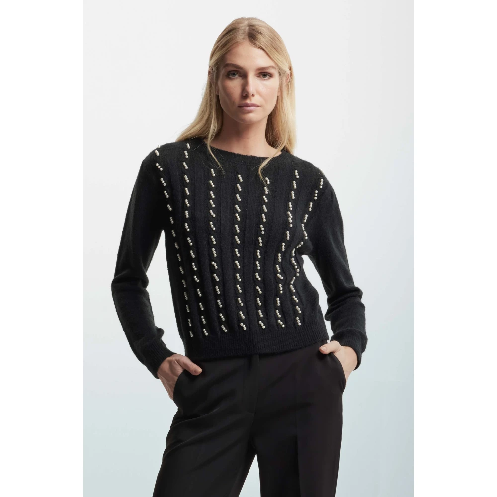 Kocca Wollen Trui met Kralenapplicaties Black Dames