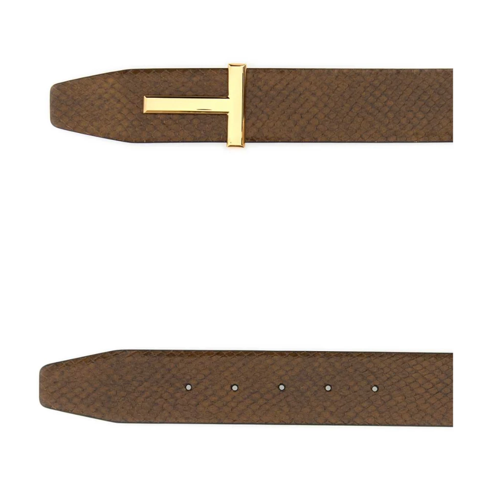 Tom Ford Omkeerbare Bruin Leren Riem Brown Heren