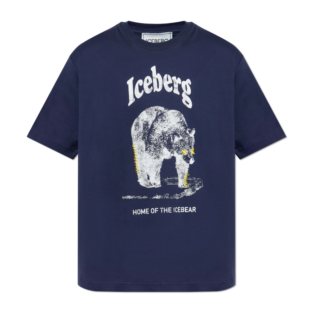 Iceberg T-shirt met print Blue Heren