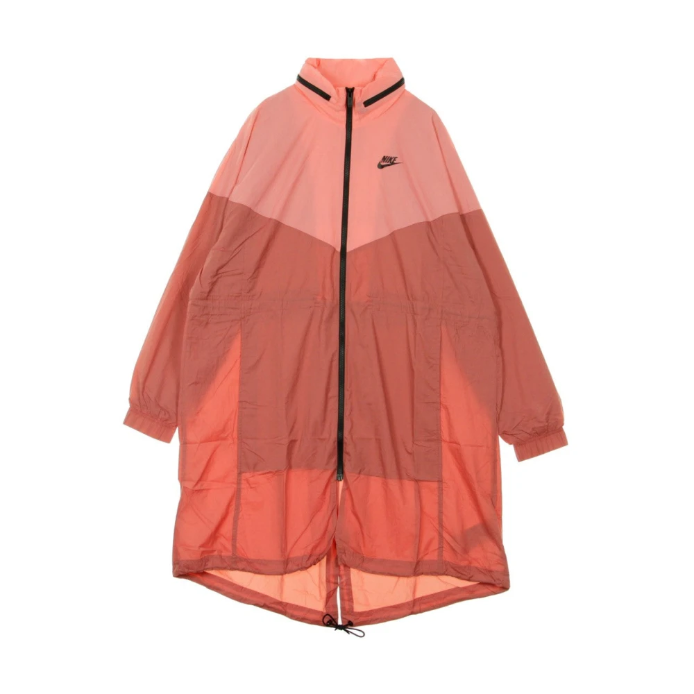Nike Windrunner Trench Jacket in Redwood Sunblush Black Red Dames
