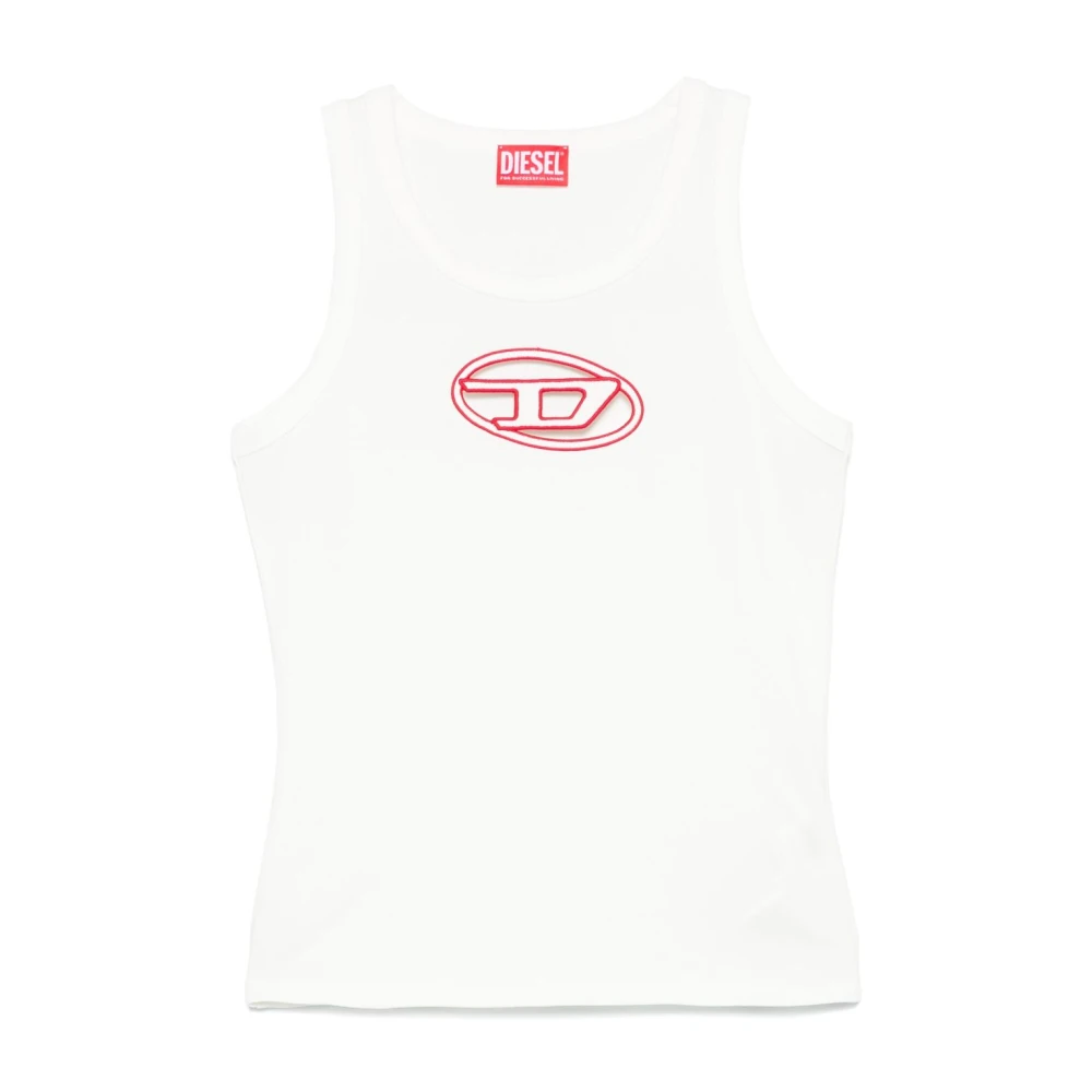 Diesel Beige Polo's en T-shirts met Oval D Logo Beige Dames