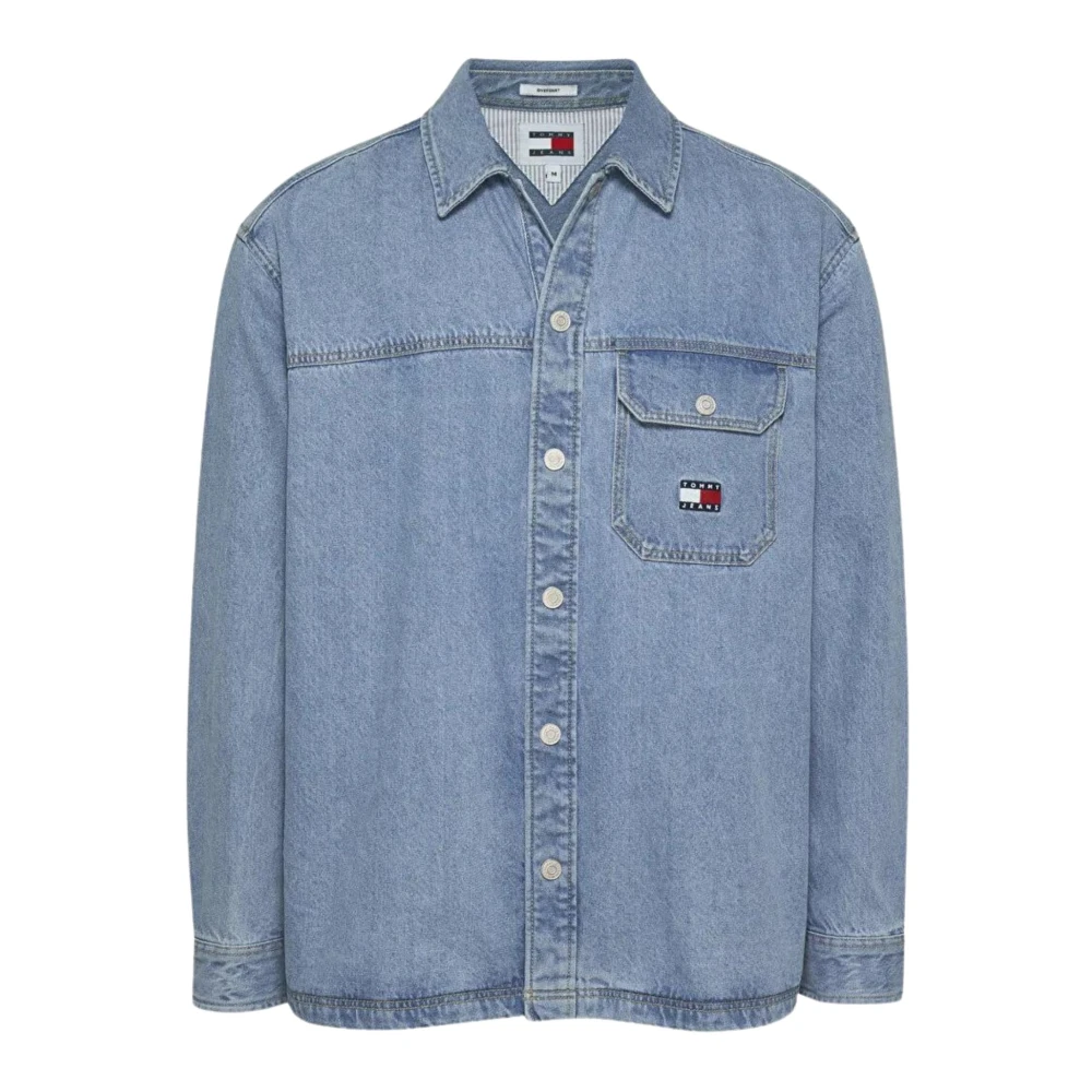 Tommy Hilfiger Denim Overhemd Retro Stijl Blue Heren