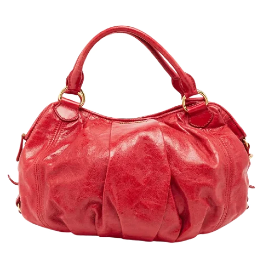 Miu Pre-owned Leather handbags Red Dames