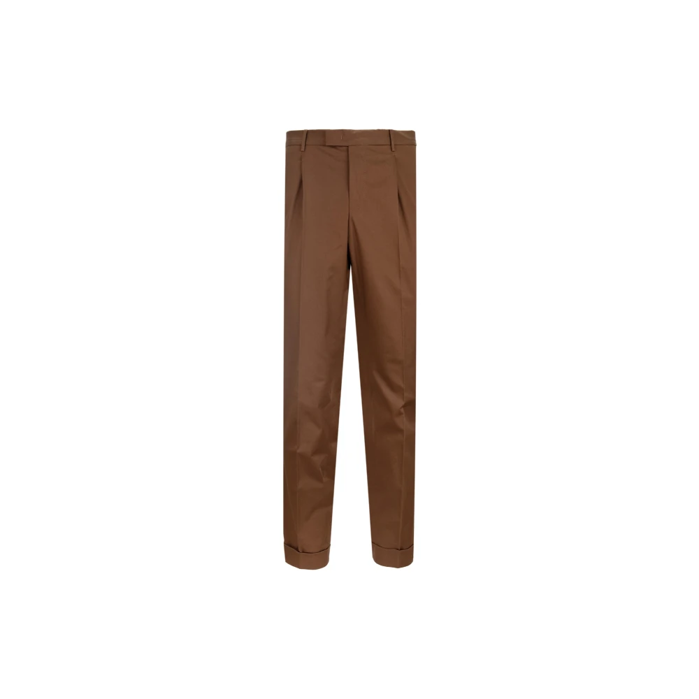 PT Torino Heren Knoop Rits Broek Brown Heren